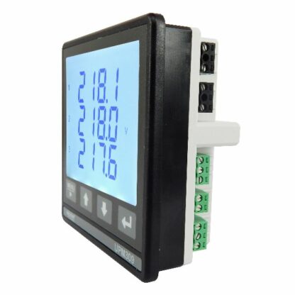 UPM309 Power Analyser Panel Mount Comms Side View