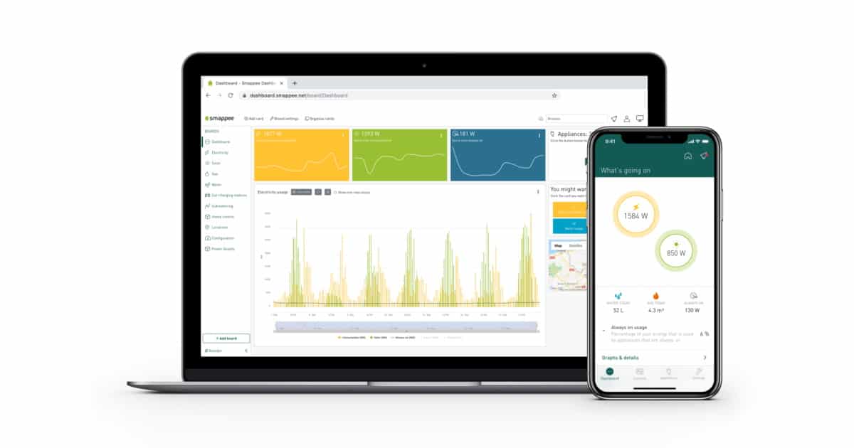 Smappee Infinity Online Dashboard and Smartphone App
