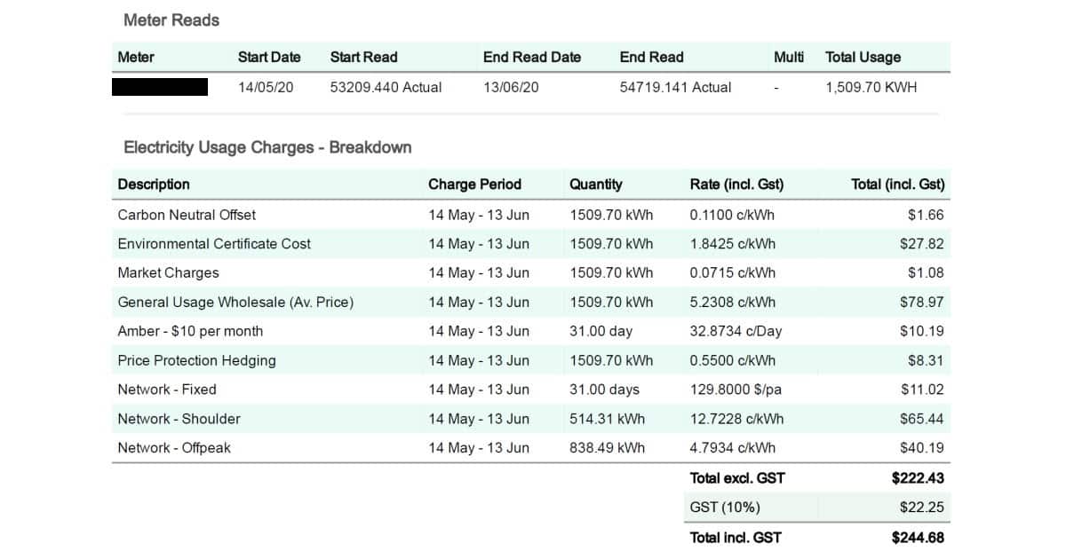 Amber Electric Example Bill